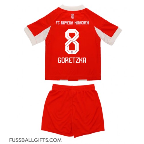 Bayern Munich Leon Goretzka #8 Fußballbekleidung Heimtrikot Kinder 2025-26 Kurzarm (+ kurze hosen)
